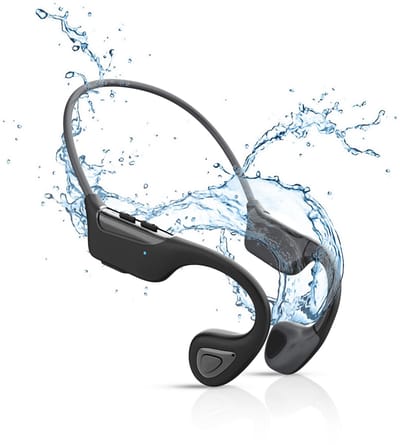 Tech Essentials Wave - Sport oordopjes - Bone Conduction Headphone - Open Ear Oortjes - Draadloze Bluetooth Koptelefoon - Zwemmen - Hardlopen - 32GB Geheugen - IPX7 Waterbestendig- Zwart