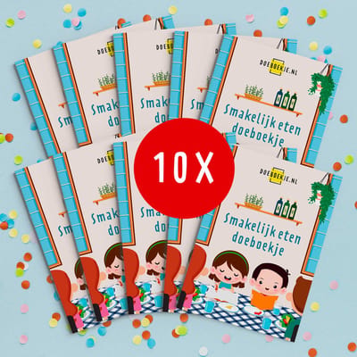 Smakelijk Eten Doeboekje (10 stuks) voor kids - traktatie of in uitdeelzakje - puzzelen, kleuren, spelletjes - kinderfeestje, traktatie, voor kinderen