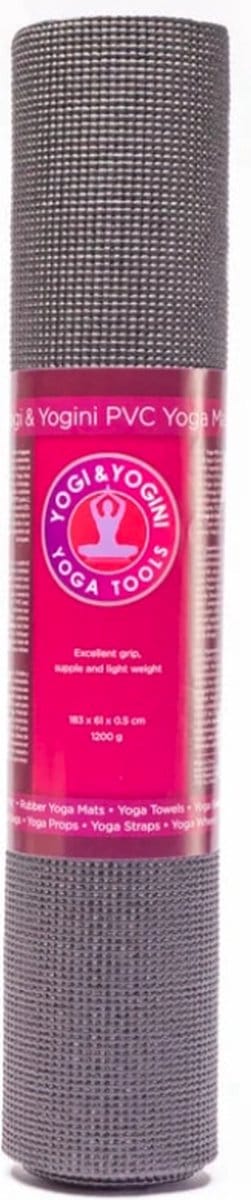 Yogamat PVC - 61x183x0.5cm - Zwart - yoga mat, yogamatten, yoga mat anti slip, yogamat antislip