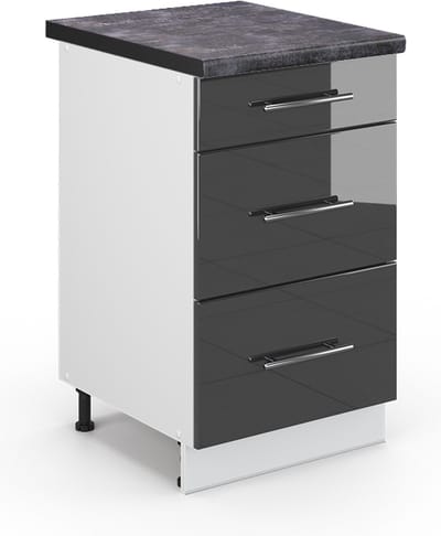 Vicco Fame-Line Keukenkasten – 50 cm, WB Antraciet Antraciet Hoogglans