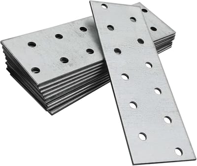 Platte beugel - Verbindingsplaat - Houtverbindingen verstevigen - Gegalvaniseerd staal 2mm dik - 140 x 60 mm - Zilver