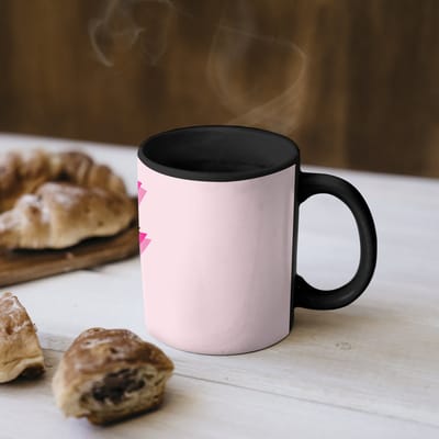 Magische Mok - Foto op Warmte Mokken - Koffiemok - Stippen - Roze - Bliksem - Magic Mok - Beker - 350 ML - Theemok