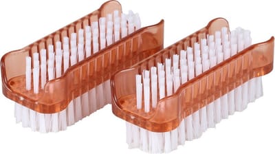 Urban Living Nagelborstels set van 2x stuks - kunststof - koper - 11 cm - schoonmaakborstels - verzorging