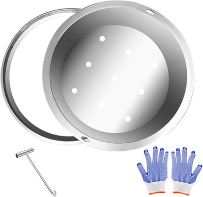 Zware Putdeksel - Septic Tank Afdekking - Oprit Verfraaien - Roestvrij Staal - 50 x 50 cm - Zilver