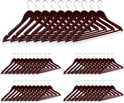 150x kledinghanger hout - broekhanger - klerenhanger - draaibare haak - bruin