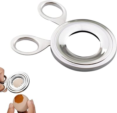 Roestvrijstalen eieropener voor het eenvoudig en nauwkeurig openen van eieren, ideaal voor gourmetgerechten en keukengereedschap.
