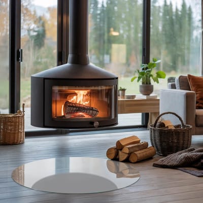 Coloray Vloerplaat Houtkachel - Plaat voor Onder Kachel - 90 cm x 90 cm - Kachel Vloerplaat - Grijs Vloerplaat Kachel - Verwarmingsaccessoires - Vloerplaat Openhaard - Houtkachel Accessoires - Vloerplaat Voor Kachel