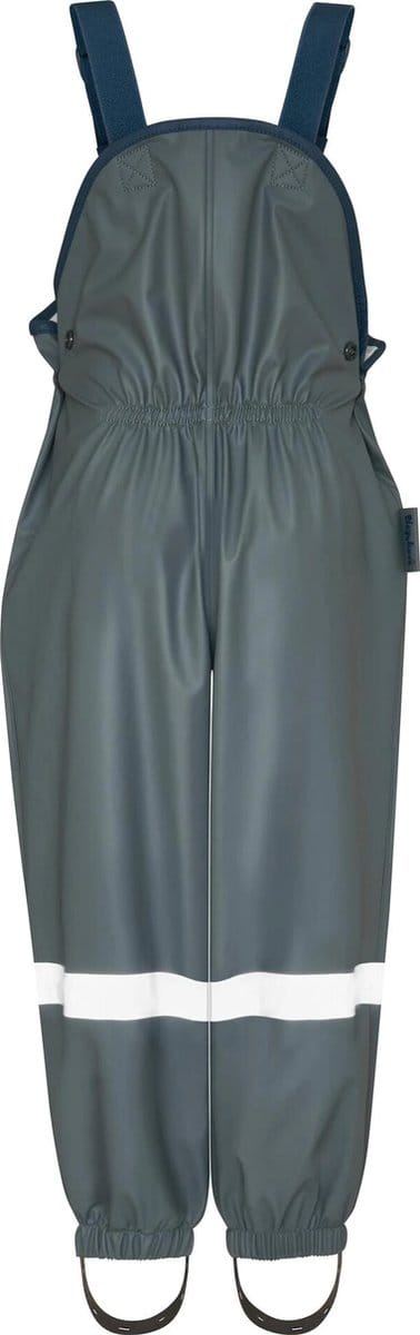 Playshoes - Regenbroek met bretels - Met fleecevoering - Donkergrijs - maat 128cm