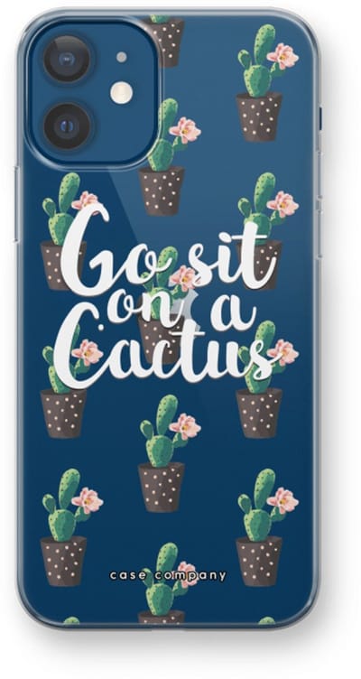 Case Company® - Hoesje geschikt voor iPhone 12 hoesje - Cactus quote - Soft Cover Telefoonhoesje - Bescherming aan alle Kanten en Schermrand