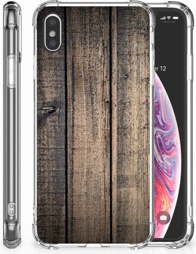 Apple iPhone Xs Max Stevig Telefoonhoesje Steigerhout