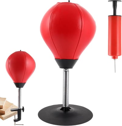 Bokszak Tafelmodel met Klem en Zuignap - Stressbal voor Volwassenen en Kinderen