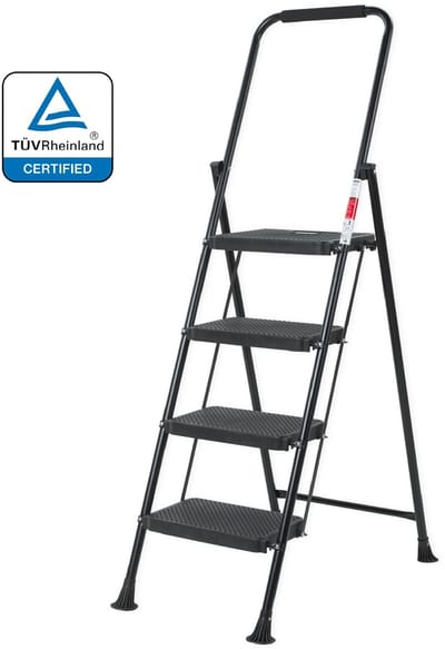 VDM Home Products Keukentrap 4 treden - Huishoudtrap - Keukentrapje - Stabiel & TÜV gecertificeerd - 150 KG draagkracht per trede