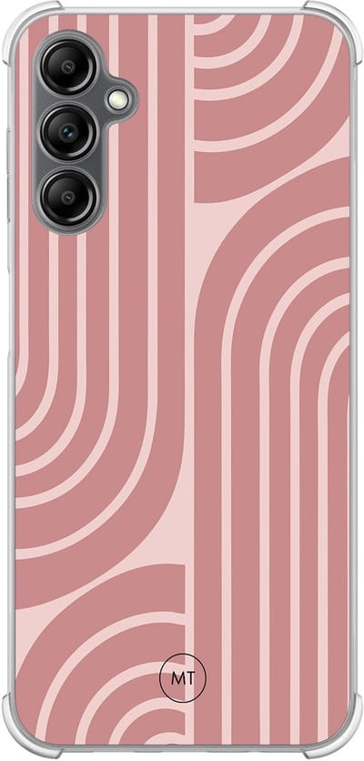 Hoesje (shockproof) geschikt voor Samsung Galaxy A14 5G - Blush shapes - Extra sterke case - TPU/polycarbonaat - Print - Roze, Transparant