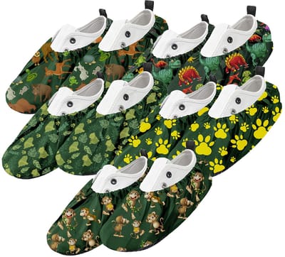 FEROCITY - Schoenovertrekken - Antislip, herbruikbaar - Unisex - Kinder - EU 31-37 - Polyester - GROENE MIX
