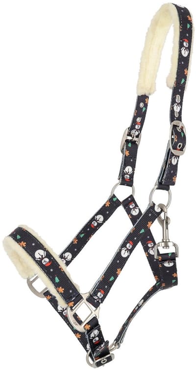 Qhp Halster Qhp Kerst Sneeuwpop Donkerblauw