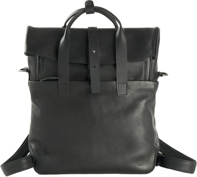 HAROLD'S Leren Schoudertas Laptoptas met laptopvak Mount Backpack / Messengerbag Black Zwart