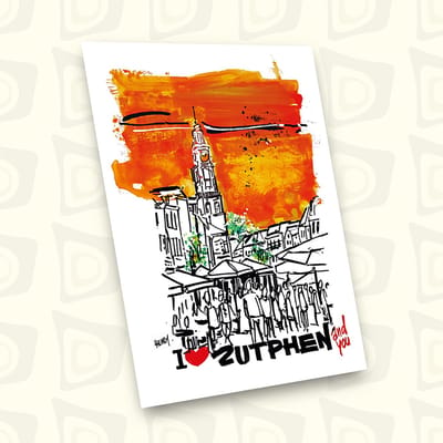 ZUTPHEN, “I love Zutphen and you”, UNIEKE ANSICHTKAART, 24 STUKS