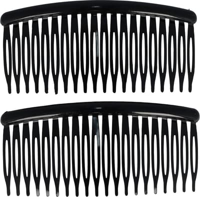 Haarsoires Haarspeld Sierkam Opsteekkammen 10cm - Basic - Grove Tand - Zwart - Set van 2 - Haarsteekkam voor Opgestoken Kapsels - Styling Tool - Haarversierkam - Haar Versiering