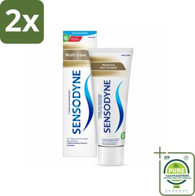 Sensodyne - Tandpasta - MultiCare - Complete Tandverzorging - 75 ml - Voordeelverpakking - 2 stuks - Tandpasta gevoelige tanden - Tandplak verwijderen