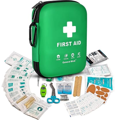 General Medi EHBO Kit 170 Delig - Complete Verbanddoos & EHBO Koffer - First Aid Kit voor Thuis, Auto & Reizen - Waterdichte EHBO Tas met Nooddeken