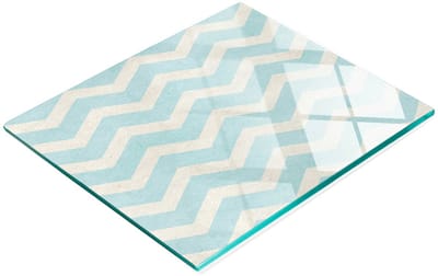 Multifunctionele decoratieve snijplank van gehard glas met zigzagpatroon, 60x52 cm