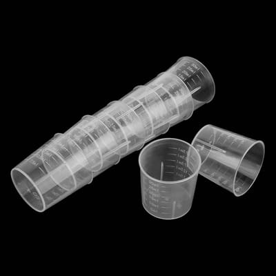 Dailygoods- Maatbekers 10 Stuks - Mini Vloeibare Maatbekers - Kunststof - 30 ml - Lichtgewicht - Duurzaam Materiaal - Meetbekers