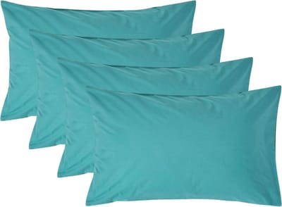 Homescapes Kussensloop 50x75 cm Set van 4 – Petrol – 100% Egyptisch Perkal Katoen – 200 TC