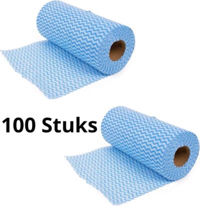 Schoonmaakdoekjes - Poetsdoeken - Schoonmaakdoekjes op rol 100 stuks - Vaatdoek - Wegwerp Handdoek - Reinigingsdoekjes