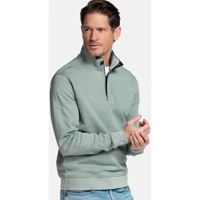 Baileys – Heren Trui – Half Zip Sweater - Jacquard Sweatshirt – Groen – 613147-71