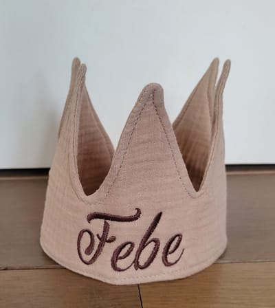 jollein verjaardagskroon met geborduurde naam/gepersonaliseerd