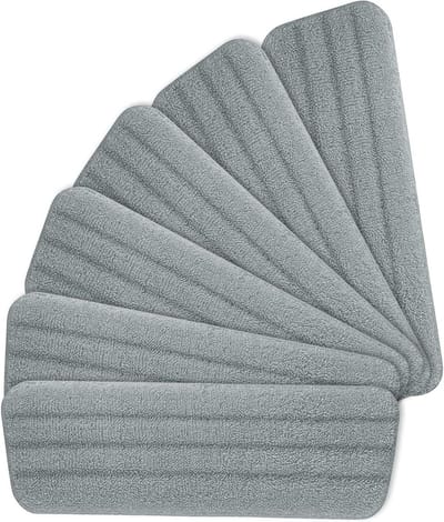 6-Pack Microfiber Mopdoeken - Vervangingspads voor Spray Mops - Wasbaar - Geschikt voor Alle Vloeren - Grijs