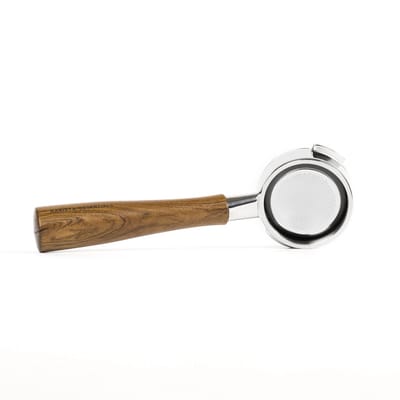 Naked Portafilter - Bezzera BZ07 - BZ10 - Hout - 58mm - RVS - Bodemloze Filterdrager - Portafilter - Filterdrager - Bottomless Portafilter – Piston – Espressomachine - Barista Essentials