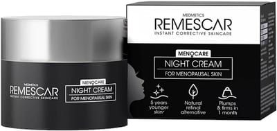 Remescar Menocare nachtcrème 50ml - Gezichtsverzorging voor tijdens menopauze, tegen fijne lijntjes en rimpels, verstevigt en maakt gladder in 1 week, klinisch bewezen