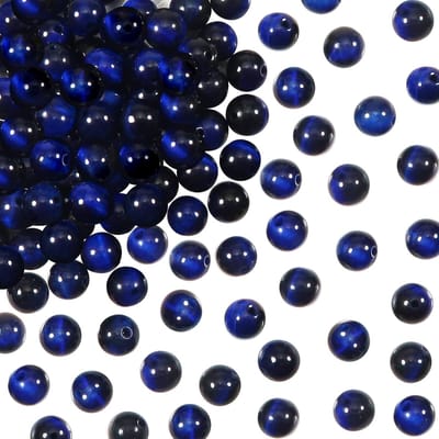 50 stuks 8 mm Natuurlijke Edelstenen Kralen Lapis Lazuli Ronde Losse Kralen met Gat voor Sieraden Knutselen doe-het-zelf Armbanden Halskettingen
