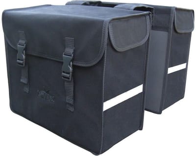 Greenlands - dubbele fietstas - canvas - achtertas - reflectie - uitsparing - 33 l - zwart