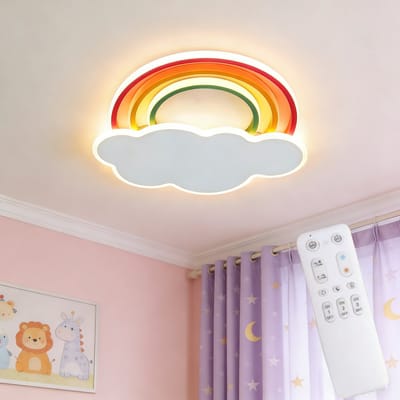 EpochGlo Regenboog Wolk Plafondlamp - 40W LED - Dimbaar - Afstandsbediening - Timerfunctie voor Kinderkamer en Babykamer