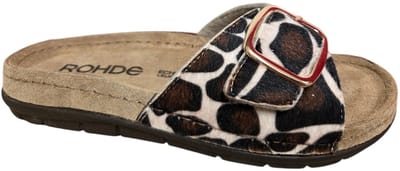Rohde 5896 72 Slippers Koeienprint Suede Dames - Bruin - 37