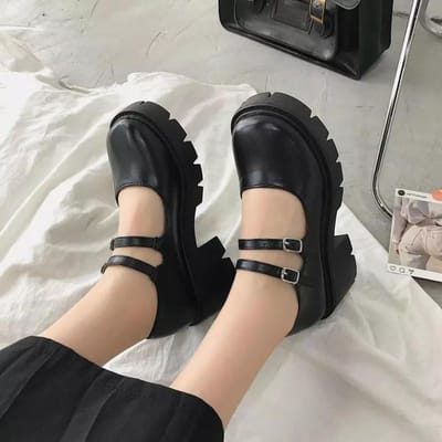 Schoenen Lolita Schoenen Dames Schoenen in Japanse Stijl Dames Vintage Meisjes Hoge Hak Platform Schoenen College Student 38 mat zwarte kleur