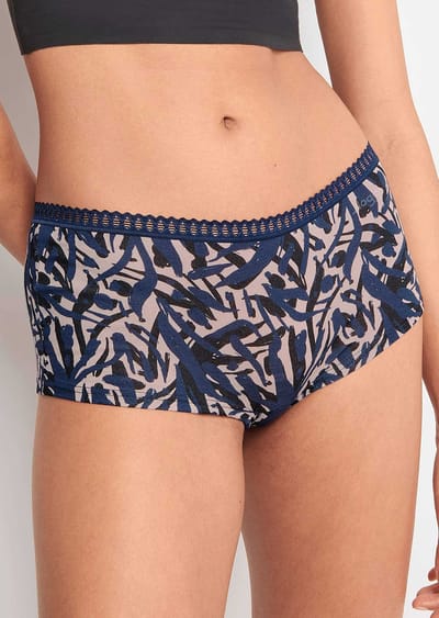 Heupslip, set van 3 - blauw / gedess. - Gr. XS van Goldner Fashion