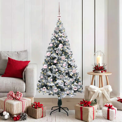 vidaXL - Kunstkerstboom - met - 150 - LED - Wit - 150 - cm - PVC - en - Staal - en - Kunststof