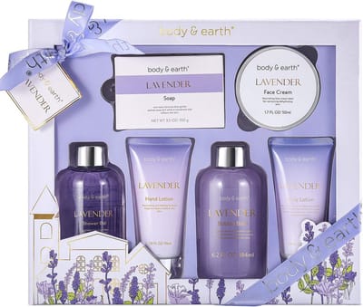 Luxe Cadeauset - Wellness Set - Ontspanning Thuis - Natuurlijke Ingrediënten - 6 Delig - Lavendel