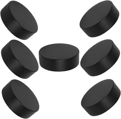Hockey Pucks - Vloerhockey Ballen - Indoor Training - Zacht PU Schuim - 7.50X7.50X2.50CM - Zwart