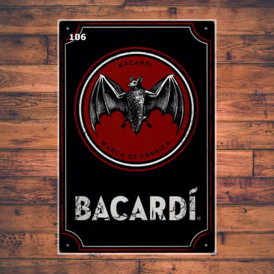 Wandbordje Logo Bacardi