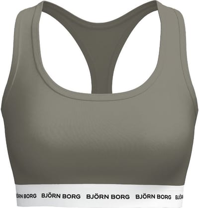 Björn Borg Logo Soft Sporttop Dames - Sportbeha Vrouwen - Katoen - Groen - Maat S