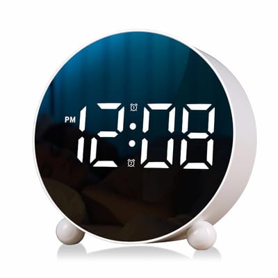 Ynkkvre - Analoge Wekker - Alarmklok - Wekker - Dubbel Alarm Onafhankelijk Instelbaar + 3 Aanpasbare Helderheidsniveaus - 1 Stuk - Slaapkamer/kantoor Wit