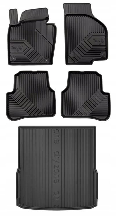 FROGUM Line 77 & DryZone Volkswagen Passat B6 – Rubber automatten & kofferbakmat – Perfecte pasvorm – Geurloos TPE – Hoge beschermrand