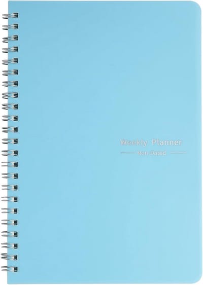 SnelShoppen - Blauwe Ongedateerde Weekplanner A5 - Agenda met To-Do-Lijst - Wekelijkse Afsprakenkalender - 52 Bladzijden - Hardcover en Ringbinding vo