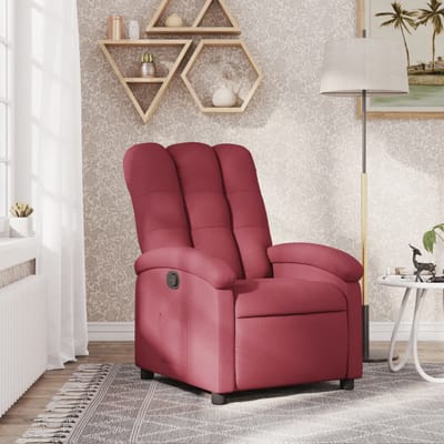 vidaXL - Fauteuil - verstelbaar - stof - wijnrood