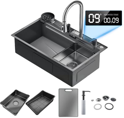 Innovastore Spoelbak - Wasbak - Spoelbakkeuken - Wasbakkeuken - Gootsteen - Aanrechtbak - met Kraan - met Zeeppompje - RVS