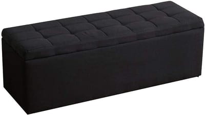 Opbergbank Ottomaans - Zitkruk Poef - Ruimte Organiseren - Afneembaar Kussen - 60x40x40cm - Bruin